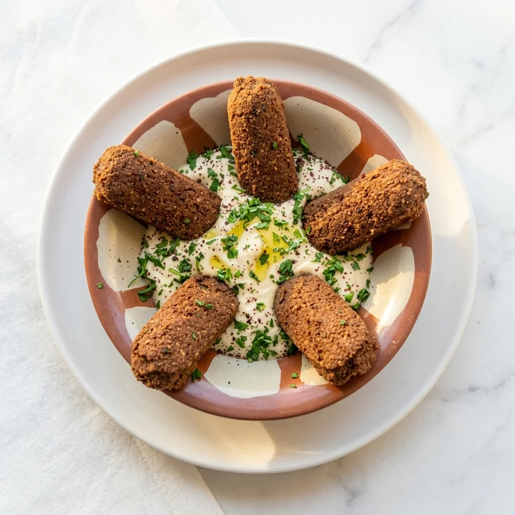 Falafel and hummus plate at Habibiz Cafe Halal restaurant in Winnipeg West End