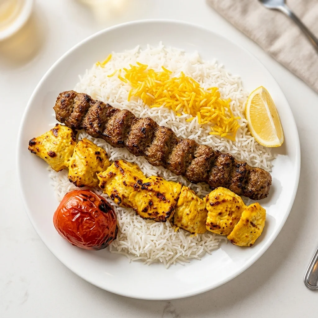 Mixed shawarma platter with rice and salad at Habibiz Cafe Winnipeg